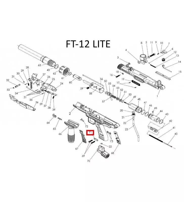 TA45015 - N°71 - FT12 LITE / N°73 - FT50 LITE - WASHER PLASTIC