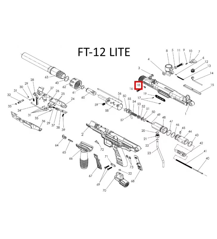 TA45046 - N°18 - FT12 / FT50 LITE - PLASTIC SCREW WASHER