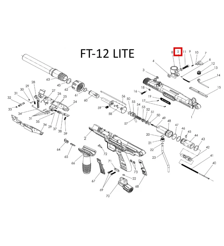 98-45 - N°5 - FT12 / FT50 LITE - WASHER M6 FLAT Black